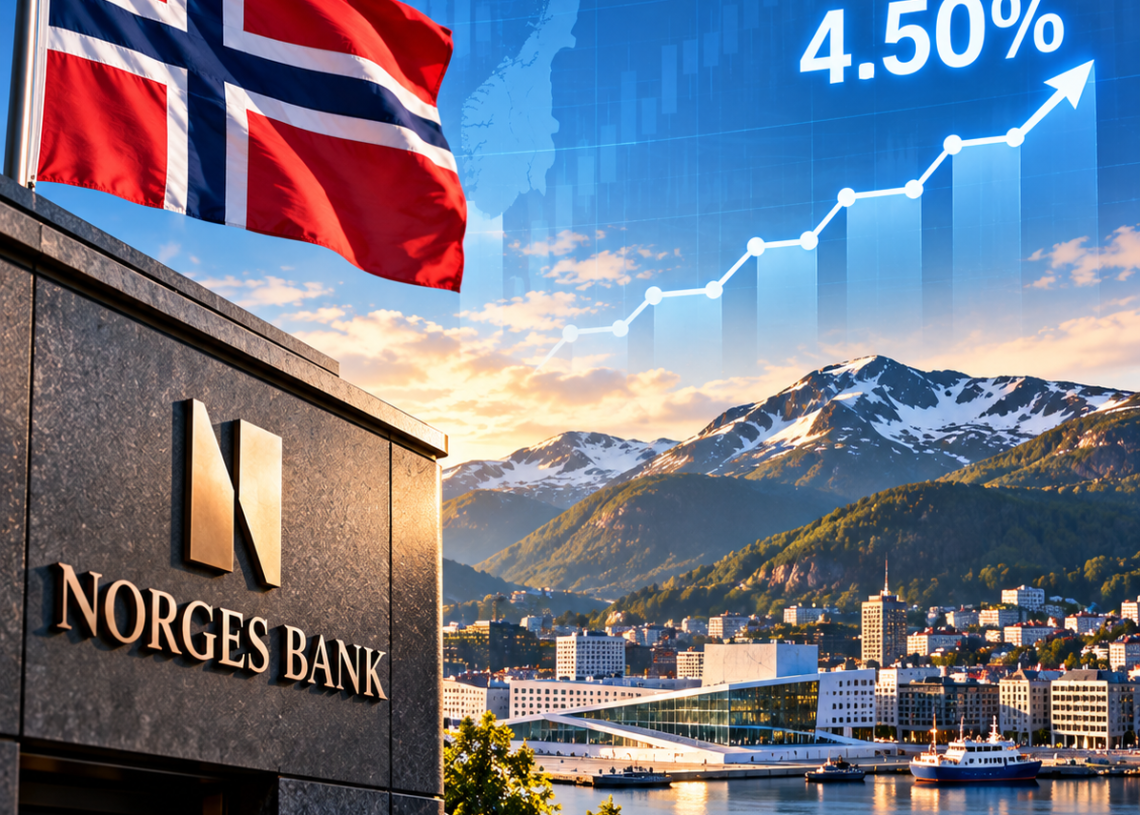 Norway Raises Rates to 4.50% and Signals Further Tightening Remains Possible