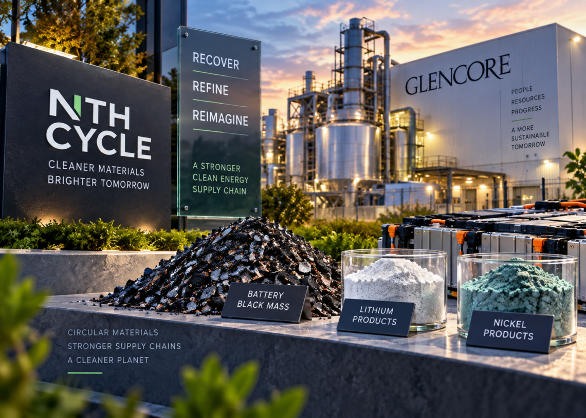 Nth Cycle Lands $1 Billion Glencore Deal as U.S. Battery Recycling Push Accelerates