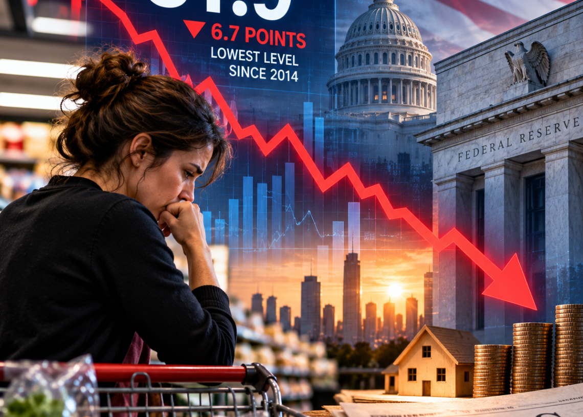 U.S. Consumer Confidence Plunges to Lowest Level Since 2014 as Labor-Market Fears Grow