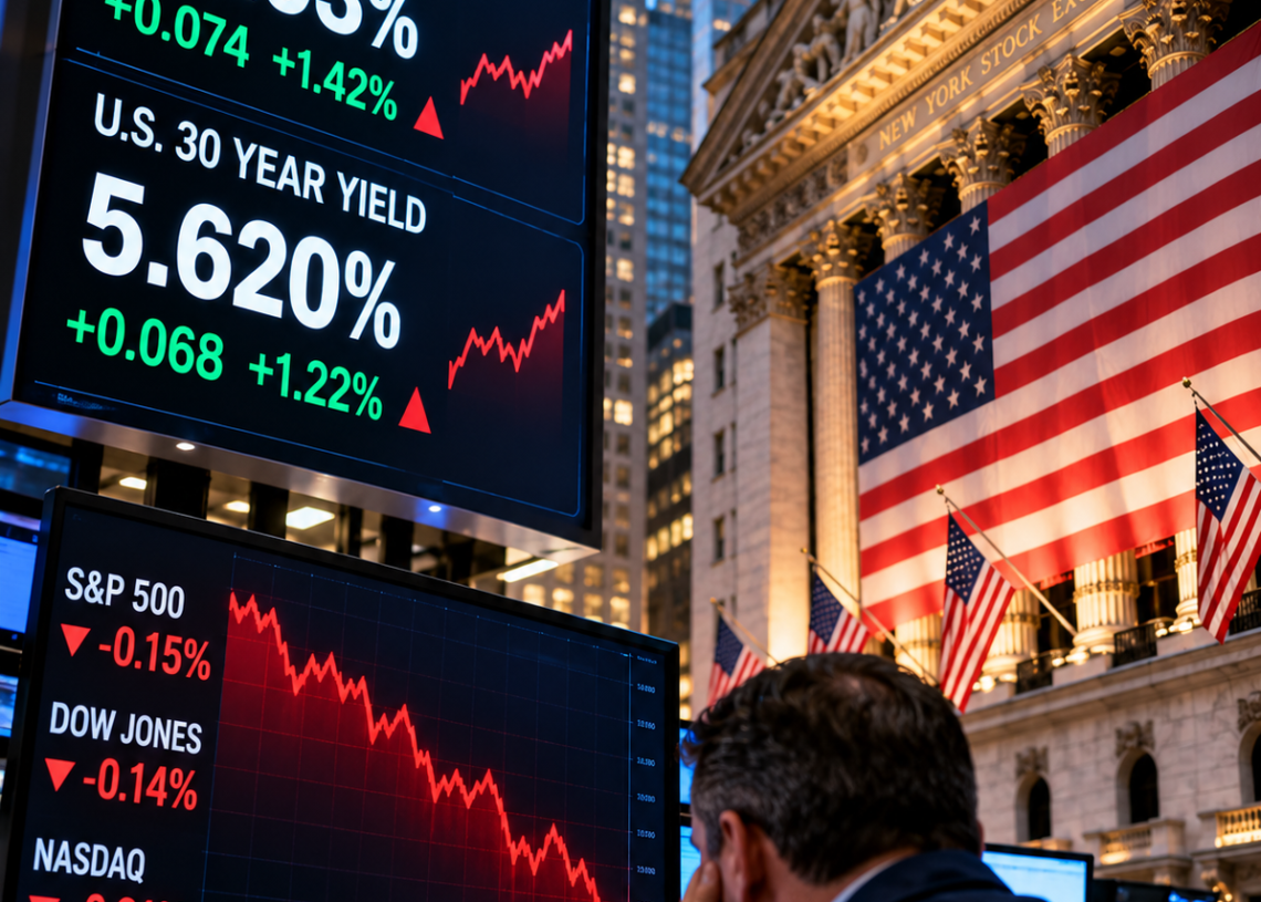 Wall Street Ends Lower as Treasury Yields Stay Near Multi-Decade Highs Despite Fed Pushback