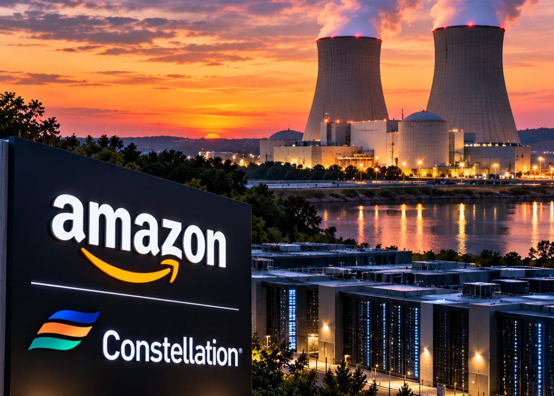 Amazon and Constellation Sign 20-Year Nuclear Power Deal as AI Electricity Demand Accelerates