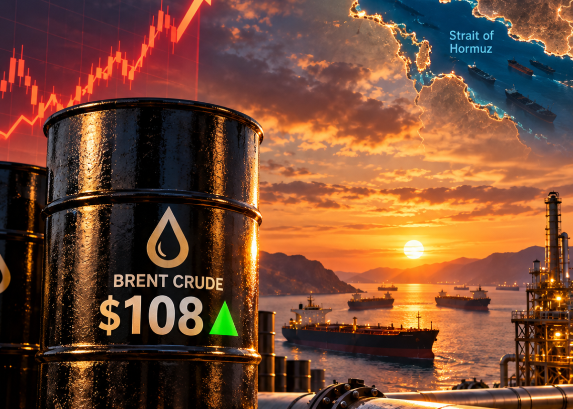 Oil Jumps Above $108 as Iran Stalemate Revives Inflation Fears and Fed-Hike Bets