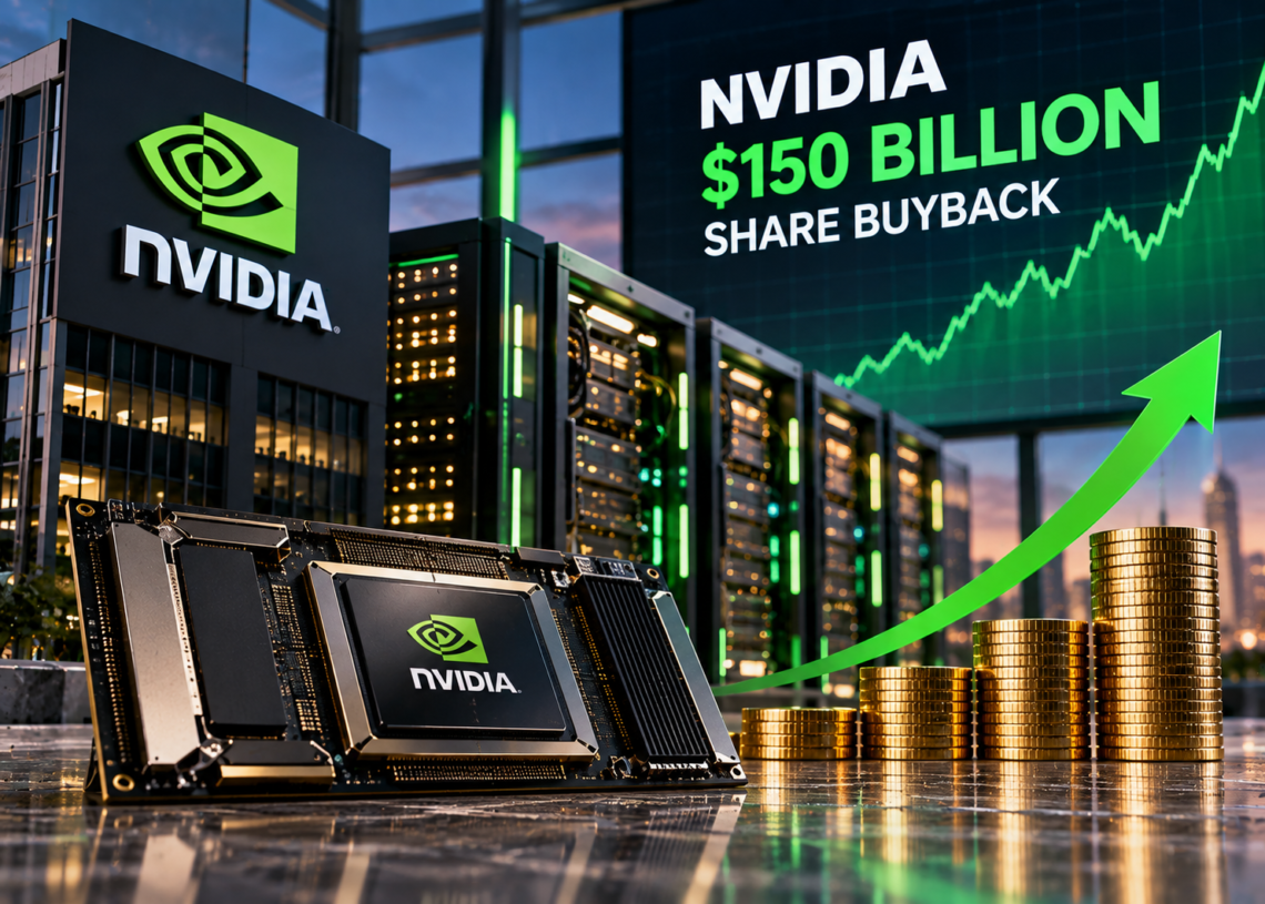 Nvidia Unveils Record $150 Billion Buyback as Shares Rise More Than 2%