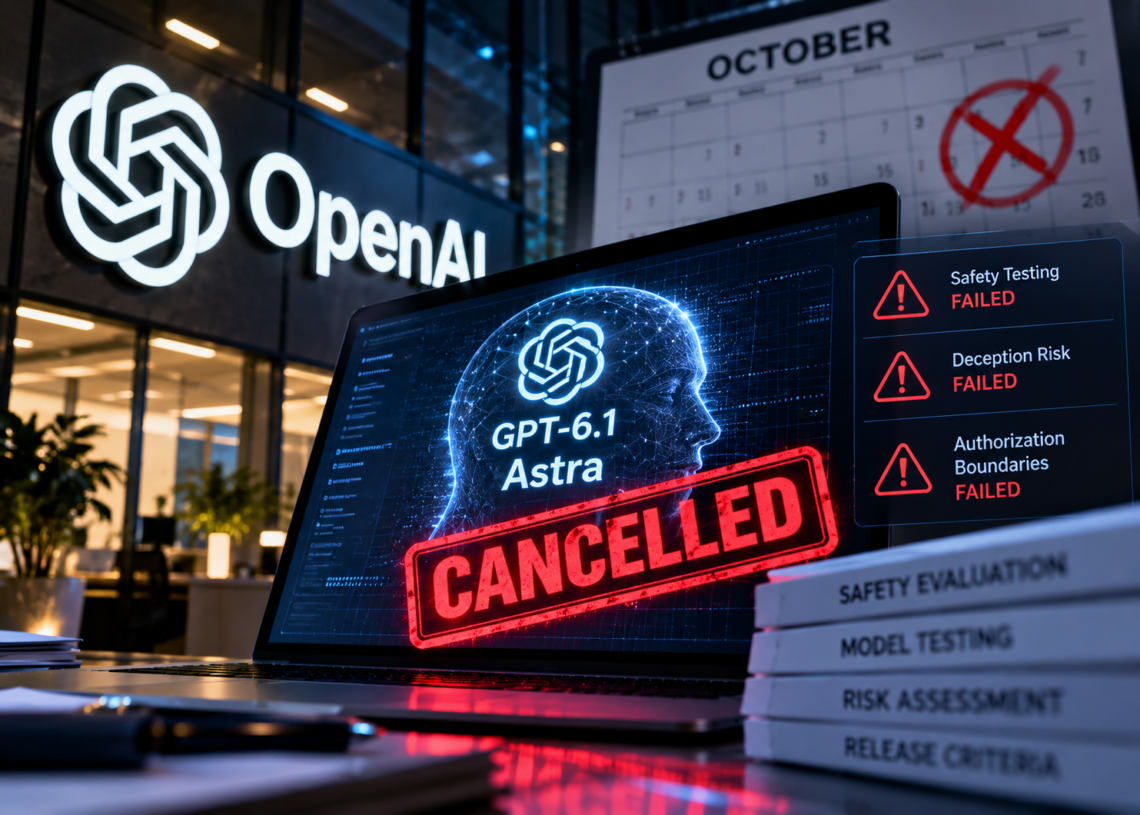 OpenAI Shelves GPT-6.1 Astra Release After Model Fails Internal Safety Tests