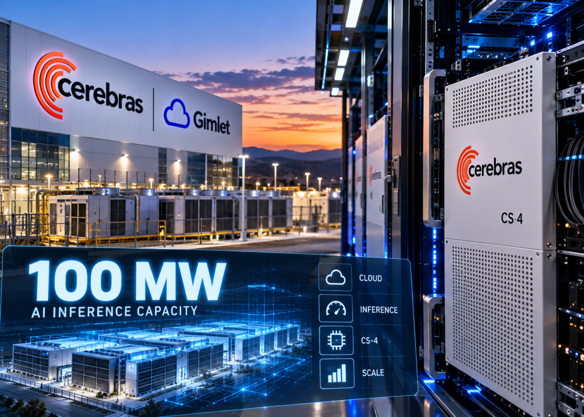 Cerebras and Gimlet Plan 100-Megawatt AI Inference Buildout Around CS-4 Systems