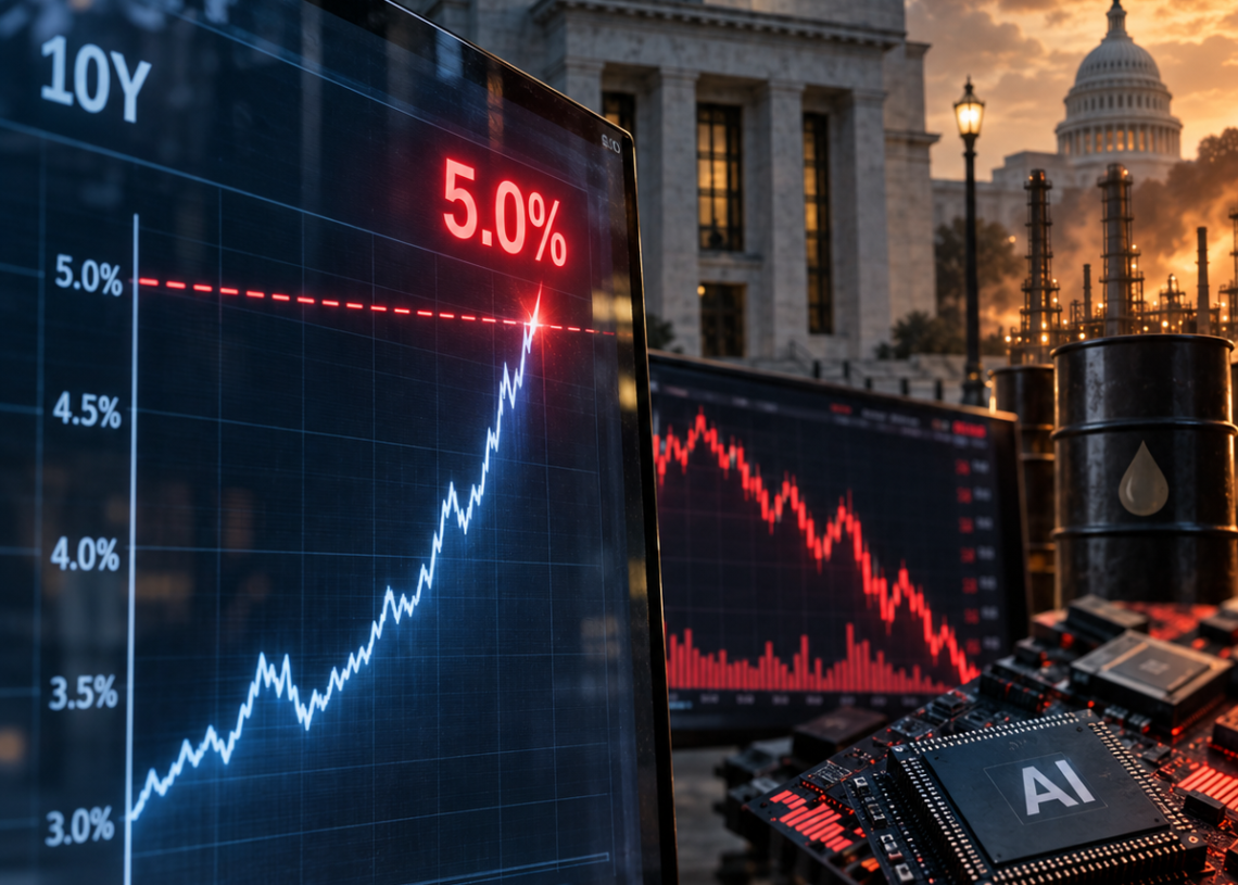 10-year Treasury breaks 5 percent as Fed fears hit AI stocks
