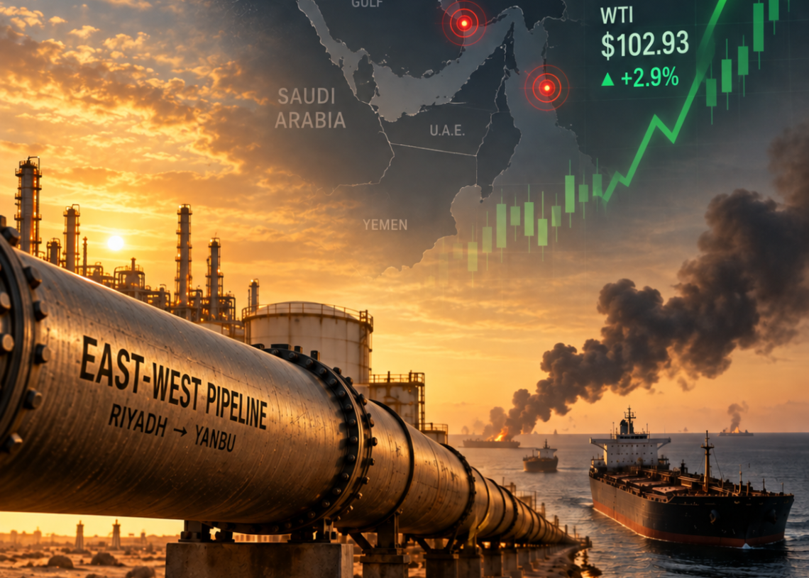 Oil jumps about 3 percent Monday as Brent nears 108 dollars on Saudi East-West pipeline outage