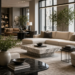 Upscale furniture showroom with marble tables and sofas, reflecting RH's second-quarter revenue beat.
