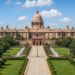 Rashtrapati Bhavan in New Delhi, where BRICS leaders adopted a maximum-restraint declaration.
