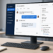 Customer-service AI chat workspace on a desk monitor, reflecting Salesforce's completed acquisition of Fin for Agentforce.