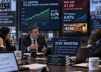 Wall Street stay-with-stocks framing despite elevated CAPE / late-1990s vibe