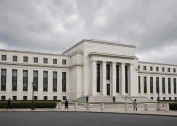 The Federal Reserve building under overcast sky ahead of the September FOMC meeting.