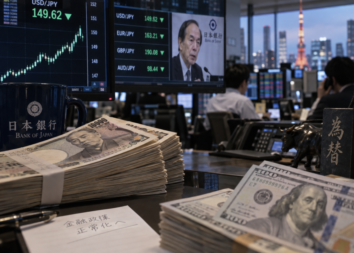 Bank of Japan policy meeting and yen rates imagery; expectation not decision