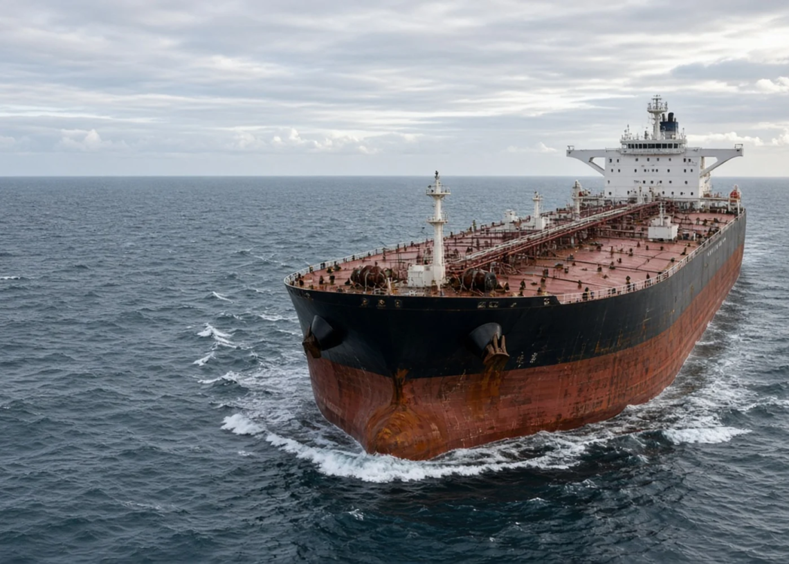 VLCC tanker on the MEG-China route; assessment vs fixture framing for near-$1m/day earnings.