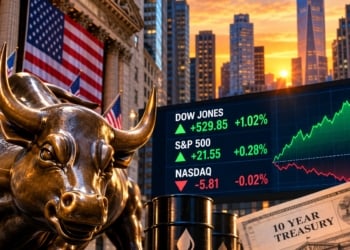 Dow Jumps 530 Points as Oil and Treasury Yields Retreat From Session Highs