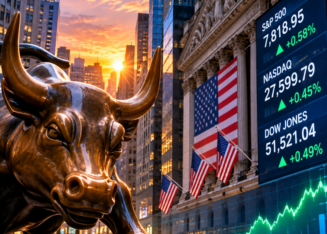 S&P 500 and Nasdaq Close at Records as Treasury Yields Retreat and Oil Stabilizes
