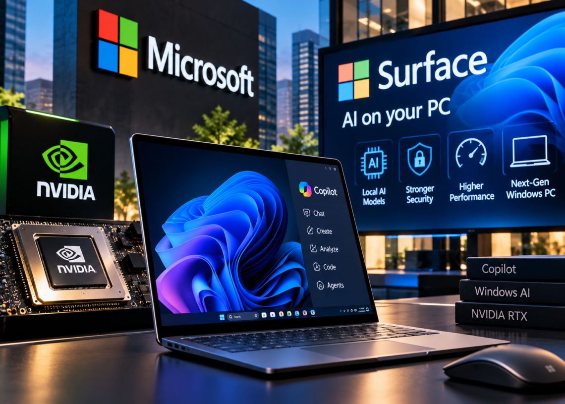 Microsoft Pushes AI Onto PCs With Nvidia-Powered Surface Ultra and New Security for Autonomous Agents