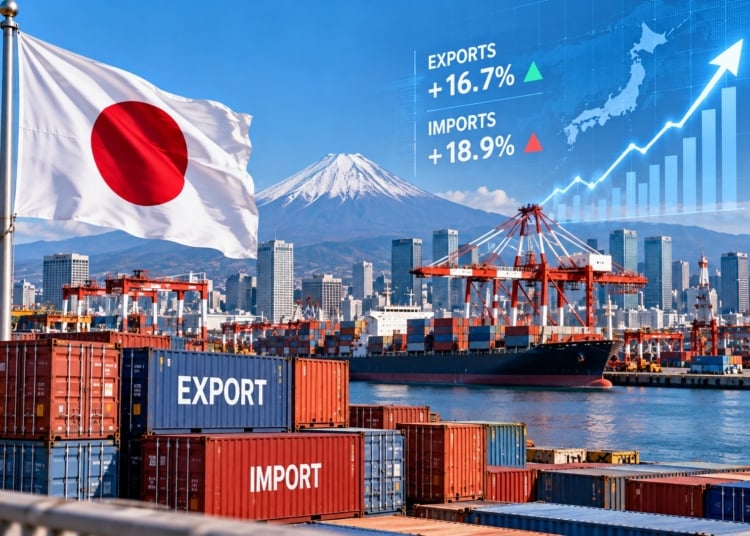 Japan Exports Rise 16.7% on AI Chip Demand but Trade Deficit Remains Larger Than Forecast